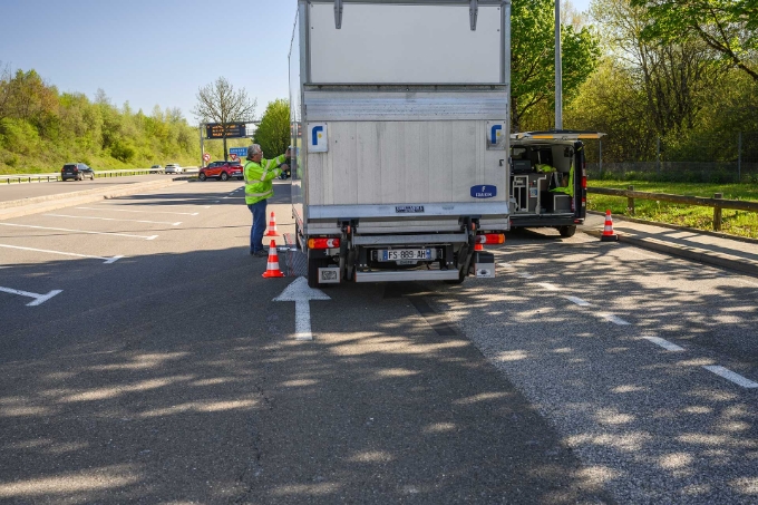 Yves Rostaing lors d'un contrôle routier.