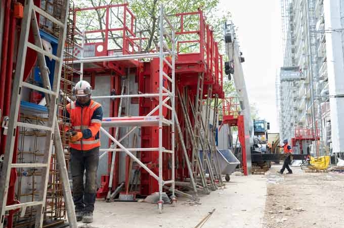 Vue d'ensemble d'un chantier.