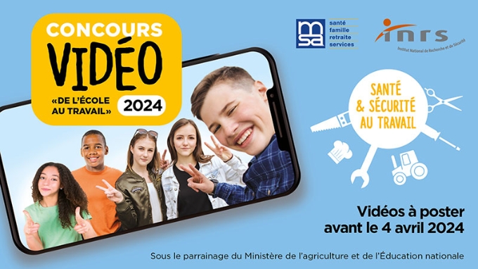 Visuel du concours vidéo INRS. Visuel du concours vidéo INRS.
