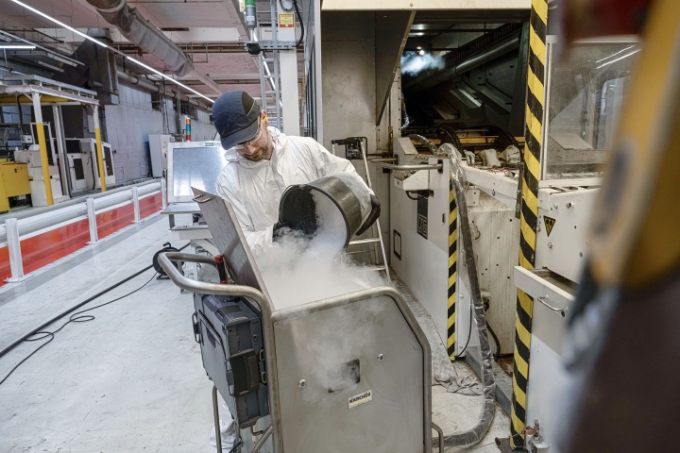 Vue d'une situation de travail dans le secteur de la propreté.