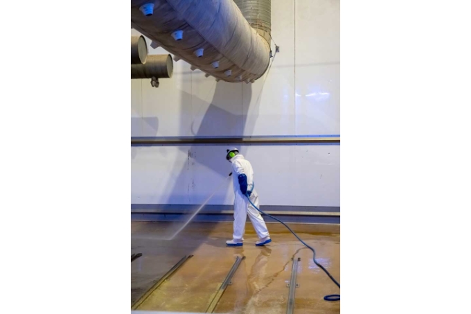 Vue d'une situation de travail dans le secteur de la propreté.