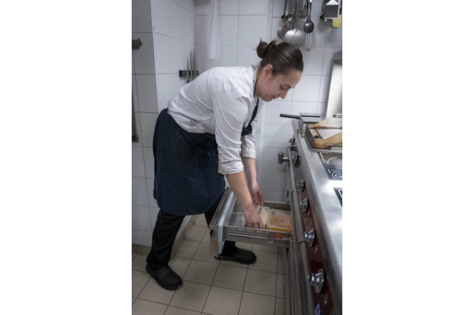 Vue d'une situation de travail au restaurant Chonbou.