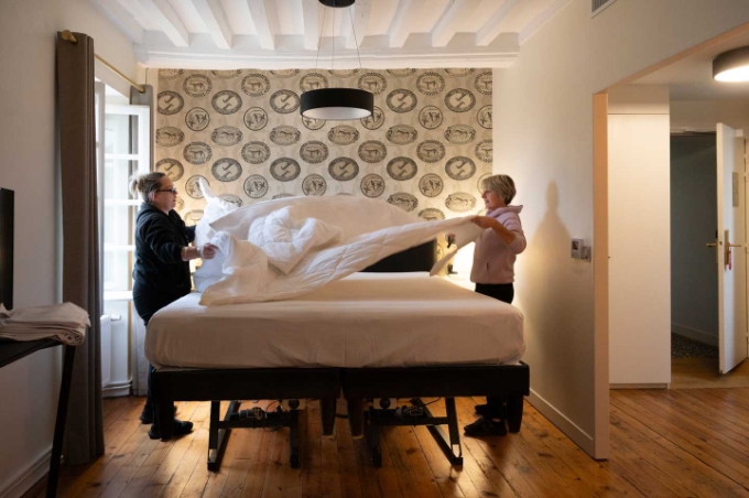 Vue d'une situation de travail à l'hôtel Château Saint-Gilles.