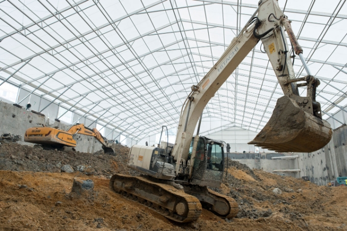Vue d'une situation de travail sur un site pollué.