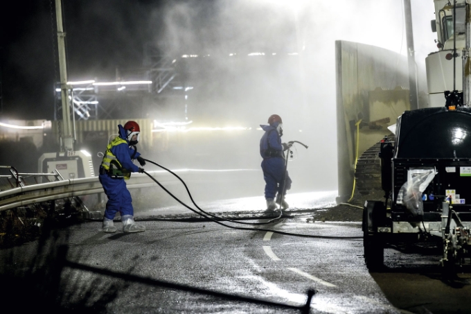 Vue d'une situation de travail en site pollué.
